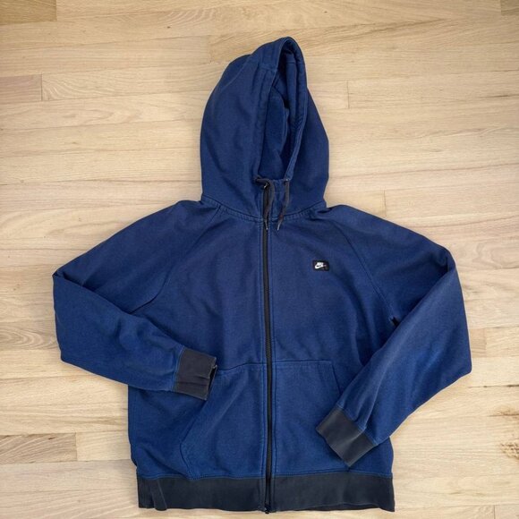 Nike Red Tag Full Zip Hoodie Sweatshirt Vintage Men's Size Large Navy - Picture 1 of 4